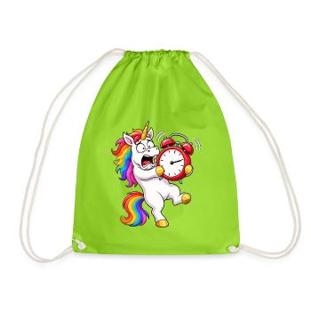 Drôle de bataille de réveil licorne - Sac de sport léger - vert néon - Devant