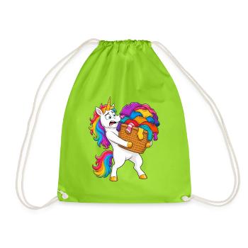Funny Unicorn Laundry Avalanche - Drawstring Bag - neon green - Front