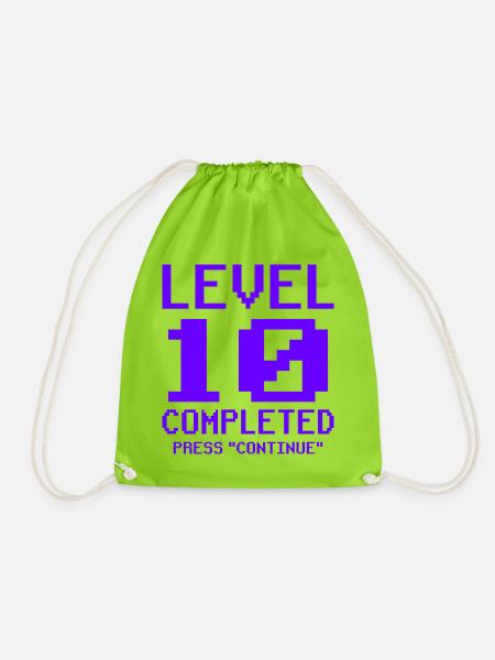 10. Geburtstag Geschenk Gamer - Turnbeutel - Neongrün