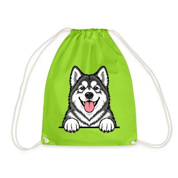 Alaskan Malamute - Turnbeutel - Neongrün - Vorne