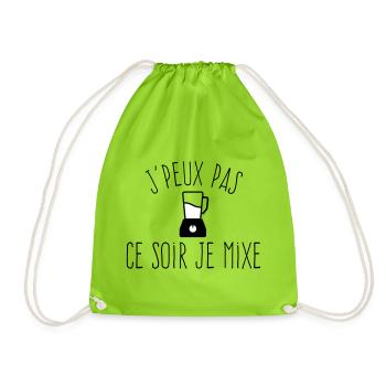 J'peux pas je mixe - Humour Cuisine Blender - Sac de sport léger - vert néon - Devant