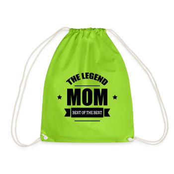 The Legend of Mom - Mother's Day - Drawstring Bag - neon green - Front