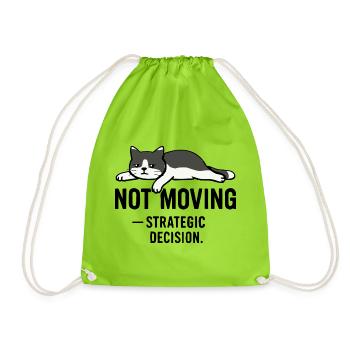 T-shirt Lazy cat – Not moving - Sac de sport léger - vert néon - Devant
