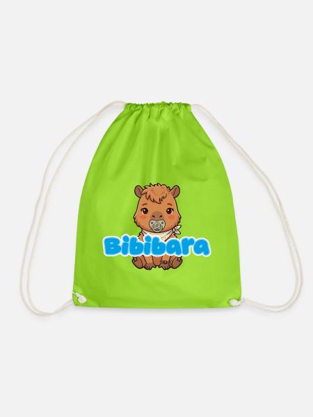 Capybara Bibibara Junge - Turnbeutel - Neongrün