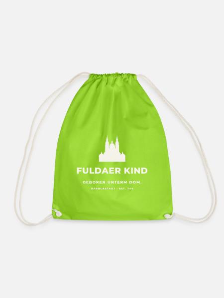 Fuldaer Kind – Geboren unterm Dom - Turnbeutel - Neongrün