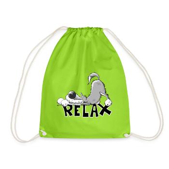 Relax Wolf - Drawstring Bag - neon green - Front