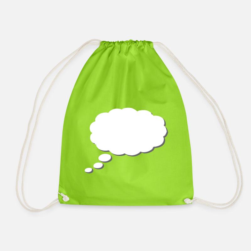 Gedankenwolke, Thinkbubble. So personalisieren Sie - Turnbeutel - Neongrün