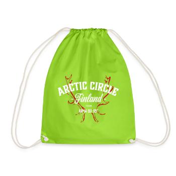 Finland - Arctic Circle - Drawstring Bag - neon green - Front