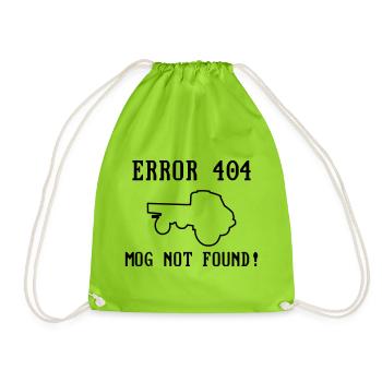 Error 404 Mog not found! - editable - Unimog - Drawstring Bag - neon green - Front