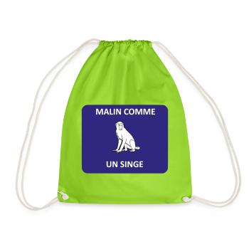 Clever as a monkey - Drawstring Bag - neon green - Front