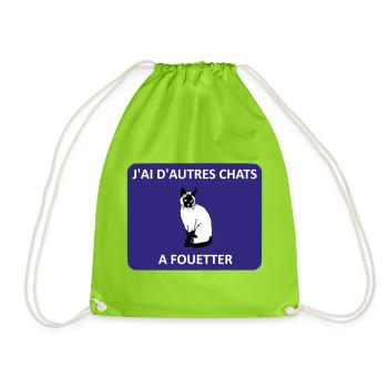 I have other fish to fry. - Drawstring Bag - neon green - Front