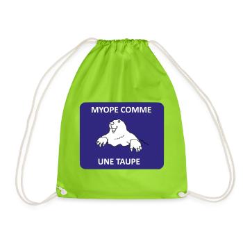 Myope comme une taupe - Sac de sport léger - vert néon - Devant