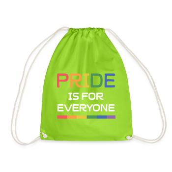 LGBTQ Pride Month - Pride is For Everyone - Drawstring Bag - neon green - Front