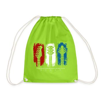 Flag Trio Guitars Grunge - Drawstring Bag - neon green - Front