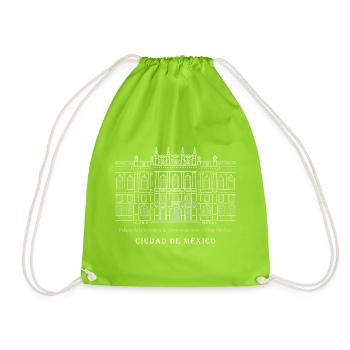 Mexico, Musée d’art, Dessin à la main - Sac de sport léger - vert néon - Devant