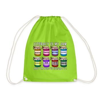 Teacher and creative ideal for book lovers - Drawstring Bag - neon green - Front