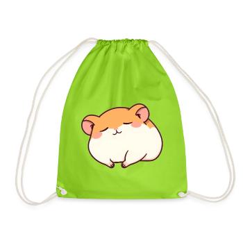 Schlafender Hamster - Turnbeutel - Neongrün - Vorne