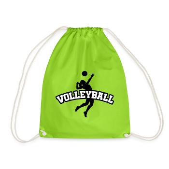 Volleyball Club Sports - Drawstring Bag - neon green - Front