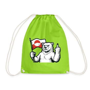 Greenland Is Not For Sale - Drawstring Bag - neon green - Front