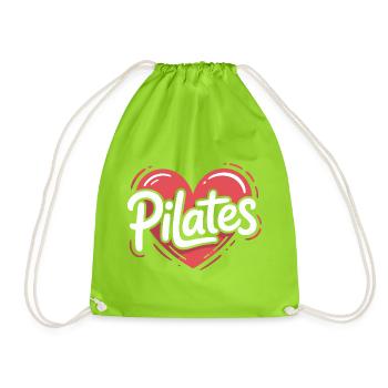 Pilates Herzdesign - Turnbeutel - Neongrün - Vorne