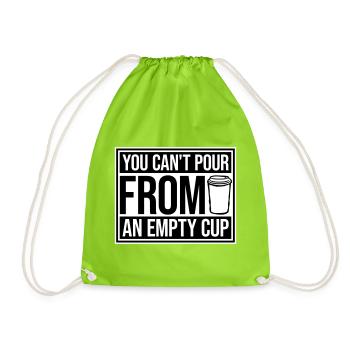 On ne peut pas verser dans un gobelet vide Soins personnels - Sac de sport léger - vert néon - Devant