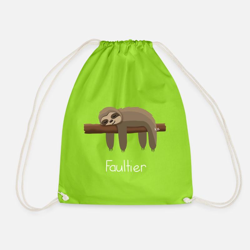 Sloth - Drawstring Bag - neon green