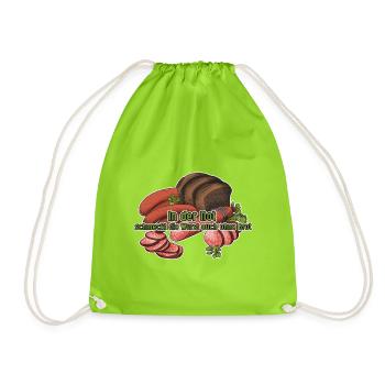 Saucisse disant sans pain. La nécessité est la mère de l’invention. - Sac de sport léger - vert néon - Devant