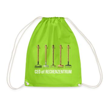 Head of Computer Center Gardening Outfit Gardening - Drawstring Bag - neon green - Front
