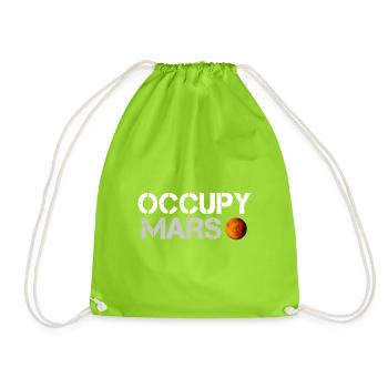 occupy mars - Drawstring Bag - neon green - Front