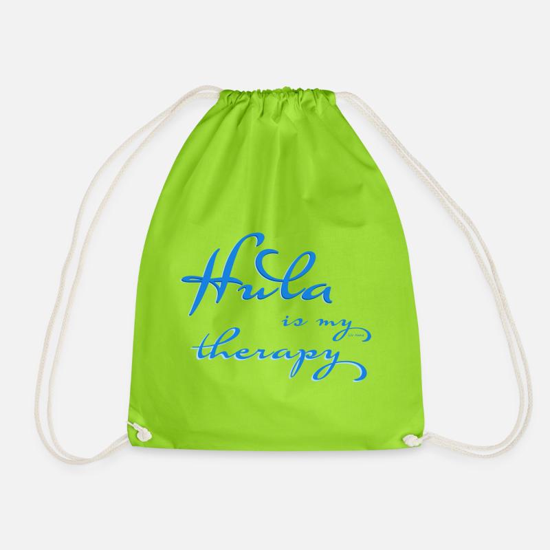 Hula is my therapy - Drawstring Bag - neon green