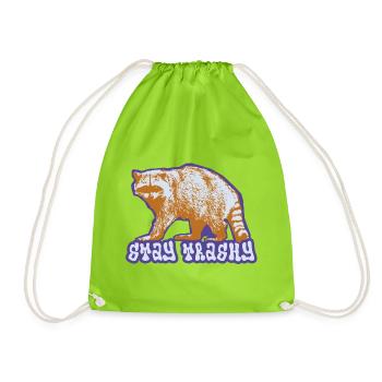 Stay Trashy – Raton laveur effronté - Sac de sport léger - vert néon - Devant