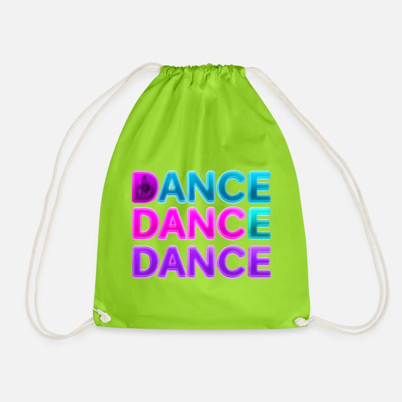 DANCE DANCE DANCE – Neon 80s mit Boxen - Turnbeutel - Neongrün