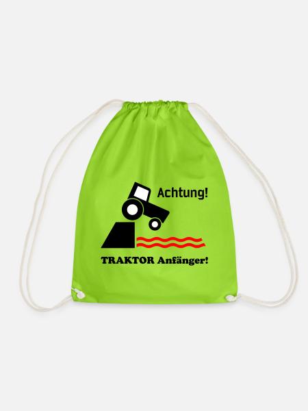 Tractor Beginners - Drawstring Bag - neon green