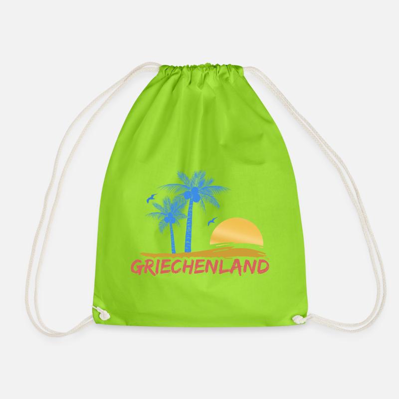 Griechenland - Turnbeutel - Neongrün