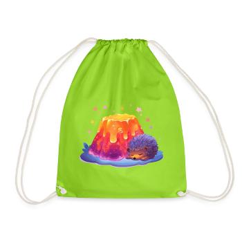 Lava Hill Cuddly Hedgehog - Drawstring Bag - neon green - Front