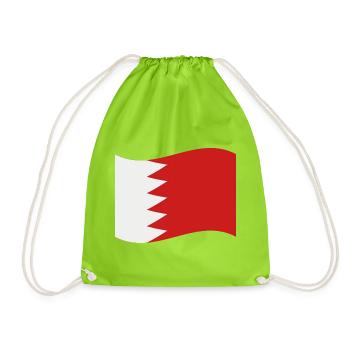Bahrain Flag - Drawstring Bag - neon green - Front