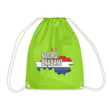 North Brabant Netherlands Retro Holland Souvenir - Drawstring Bag - neon green - Front