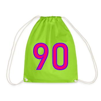 90. 90 ANS. 90e ANNIVERSAIRE. ANNIVERSAIRE 90 ANS. - Sac de sport léger - vert néon - Devant