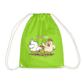 Konflikt Hühner Lustiges Huhn Bauernhof Wortspiel - Turnbeutel - Neongrün - Vorne
