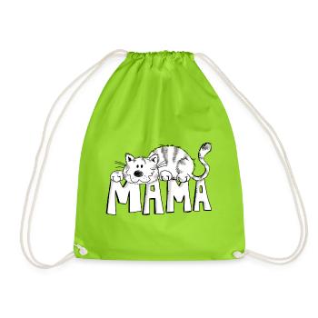 momie de chat - chat - BD - drôle - cadeau - Sac de sport léger - vert néon - Devant