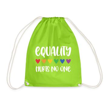 LGBT Pride Month - Equality Hurts No One - Drawstring Bag - neon green - Front