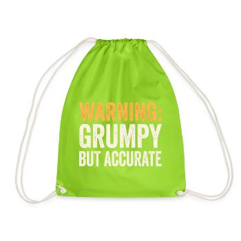 Attention: More grumpy, but more apt and funny - Drawstring Bag - neon green - Front