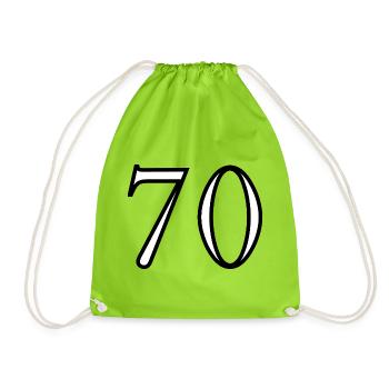 70. 70 ANS. 70e ANNIVERSAIRE. ANNIVERSAIRE 70 ANS. - Sac de sport léger - vert néon - Devant