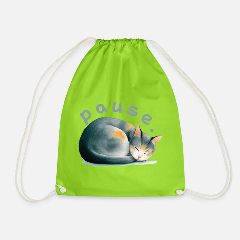 Pause - Drawstring Bag - neon green