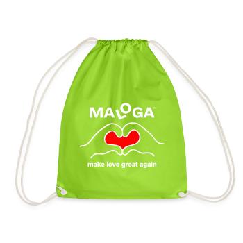 MALOGA  - Make Love Great Again - Turnbeutel - Neongrün - Vorne