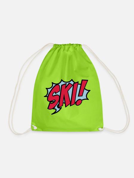 ski - Drawstring Bag - neon green