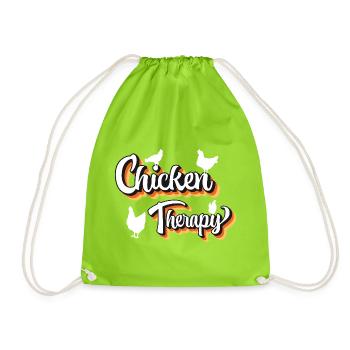 Fans de poulet - - Poulet - Thérapie des poulets - Sac de sport léger - vert néon - Devant