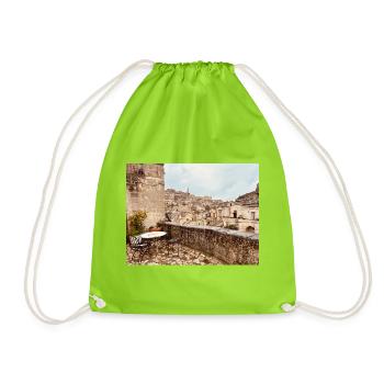 Vue en terrasses de la vieille ville - Sac de sport léger - vert néon - Devant