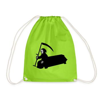 skeleton - Drawstring Bag - neon green - Front