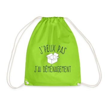 J'peux pas j'ai déménagement - L'excuse classique - Sac de sport léger - vert néon - Devant